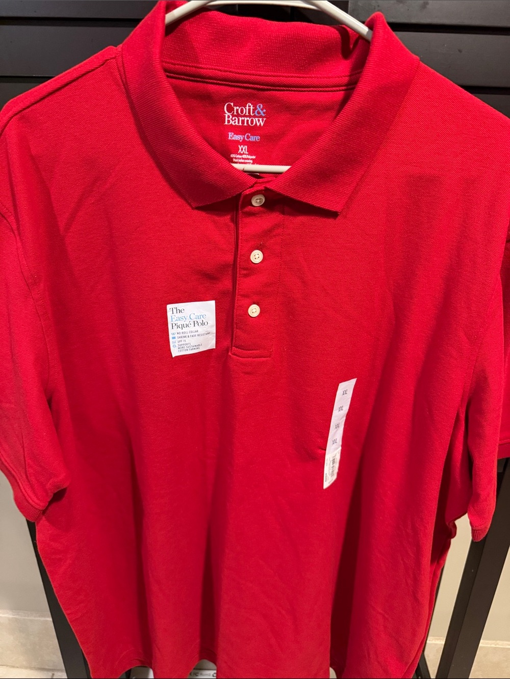 croft & barrow Men's Bright Red Polo Shirt